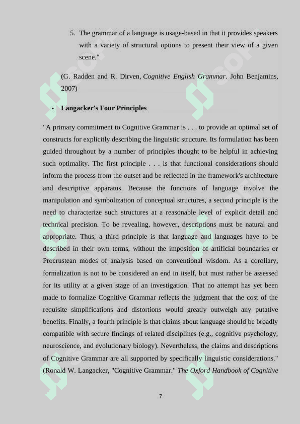 COGNITIVE ASPECTS OF GRAMMAR. 7