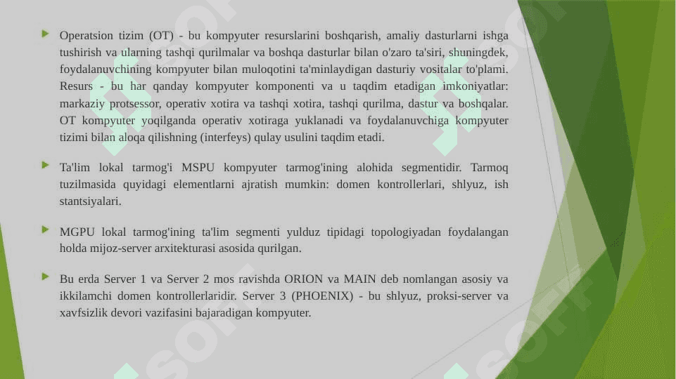 TARMOQ UMUMIY RESURSLARINI YARATISH VA ULARDAN FOYDALANISH 2