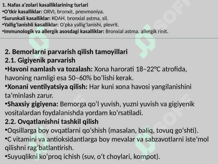 NAFAS KASSALIKLARI BILAN KASALLANGAN BEMORLAR PARVARISHI VA ULARNI NAZORATI 3