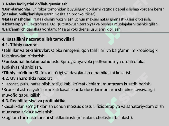 NAFAS KASSALIKLARI BILAN KASALLANGAN BEMORLAR PARVARISHI VA ULARNI NAZORATI 4