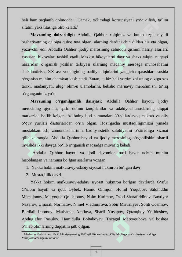 ABDULLA QAHHOR SATIRIK HIKOYALAR USTASI 4