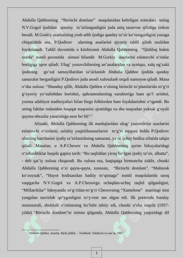 ABDULLA QAHHOR SATIRIK HIKOYALAR USTASI 7