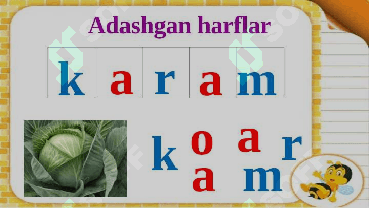 Yozuv darsi 1-sinf kichik  r harfi 6