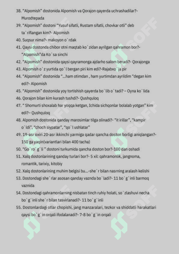 9- sinf adabiyotidan savol javoblar 3