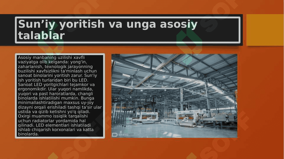 YORUGLIKKA QO`YILADIGAN TALABLAR 8