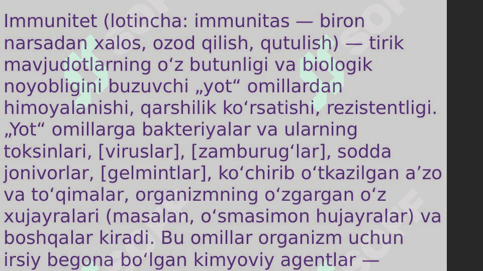 Immunitet nazariyasi 3