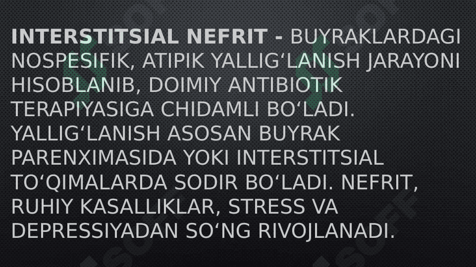 Interstetsial nefrit. Buyrak polikistozi 3