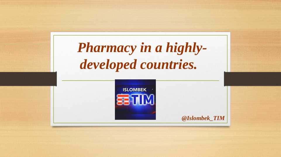 Pharmacy in a highly-developed countries.