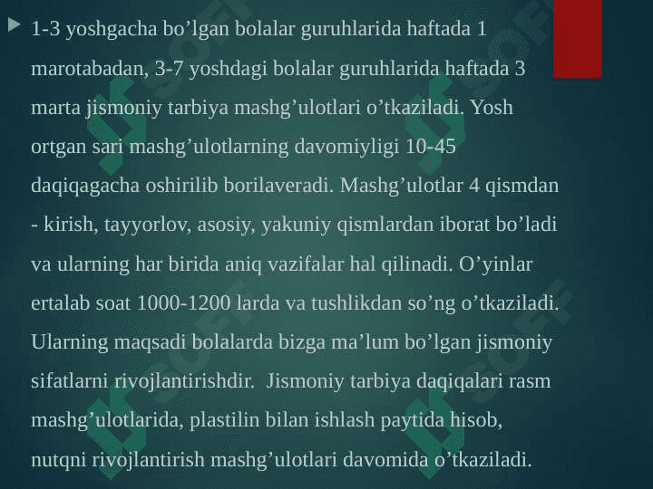 Bolalar jismoniy tarbiya nazariyasi va texnologiyalari fanining maqsadi va vazifalari 3