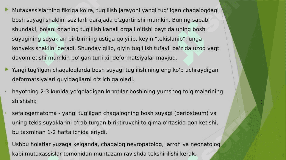 Bosh skeletining yosh xususiyatlari 2