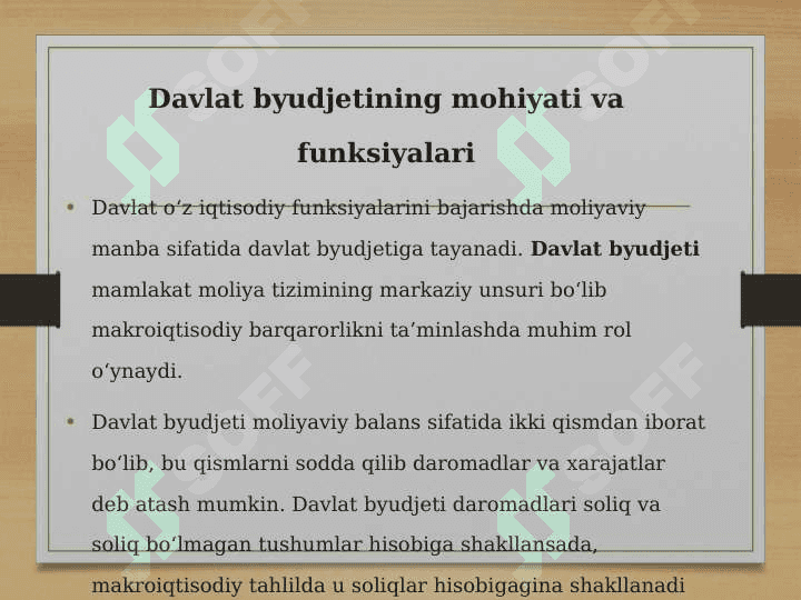 Davlat byudjeti, soliqlar va davlat qarzi 2