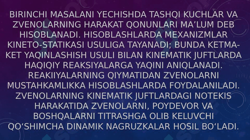 Mexanizmlar dinamikasi 4