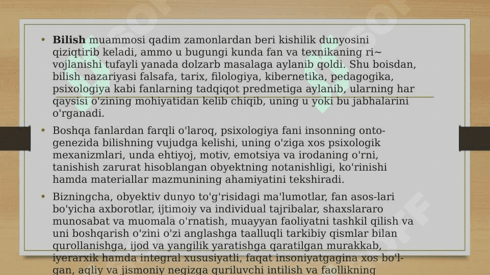 BILISH JARAYONLARI 2