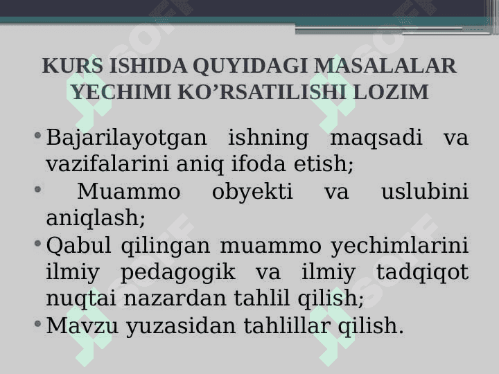 KURS ISHINI YOZISH BO’YICHA TAQDIMOT 3