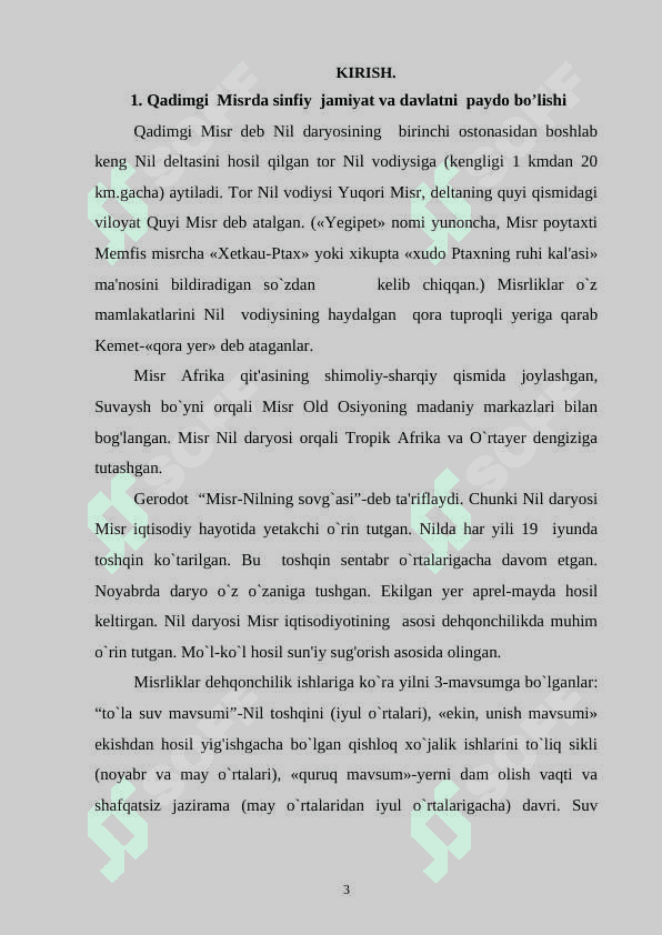 Ilk va qadimgi misr podsholigi. 2