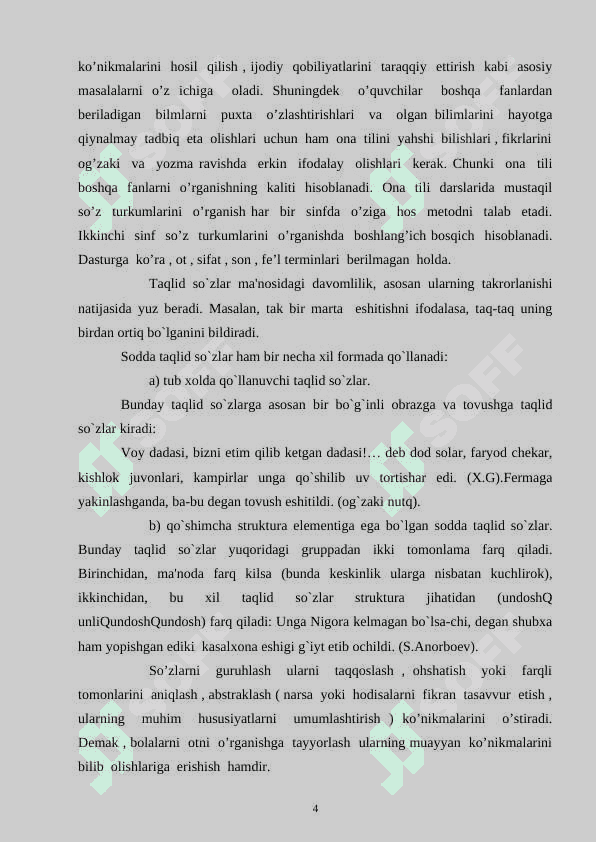 Taqlid soʻzlarning morfologik belgi xususiyatlar 4