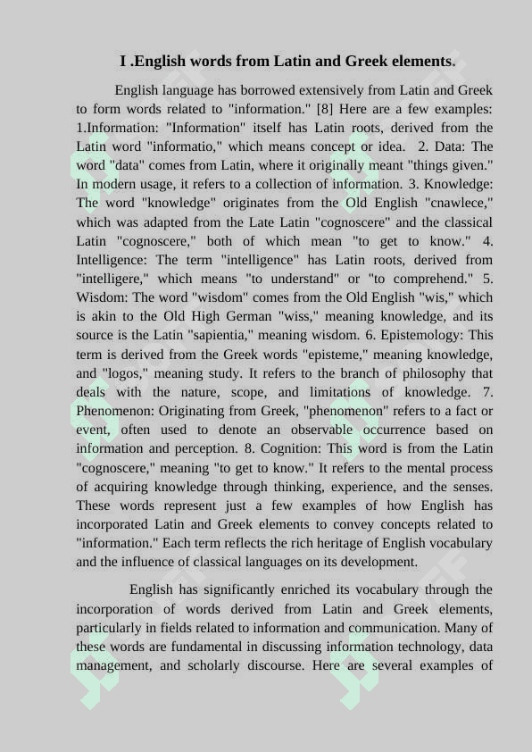 Latin and Greek elements 7