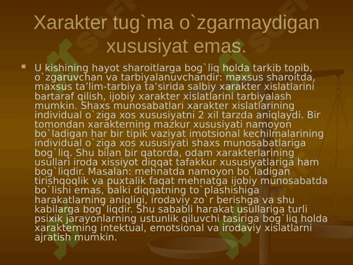 Shaxsning harakteri va xususiyatlari 7