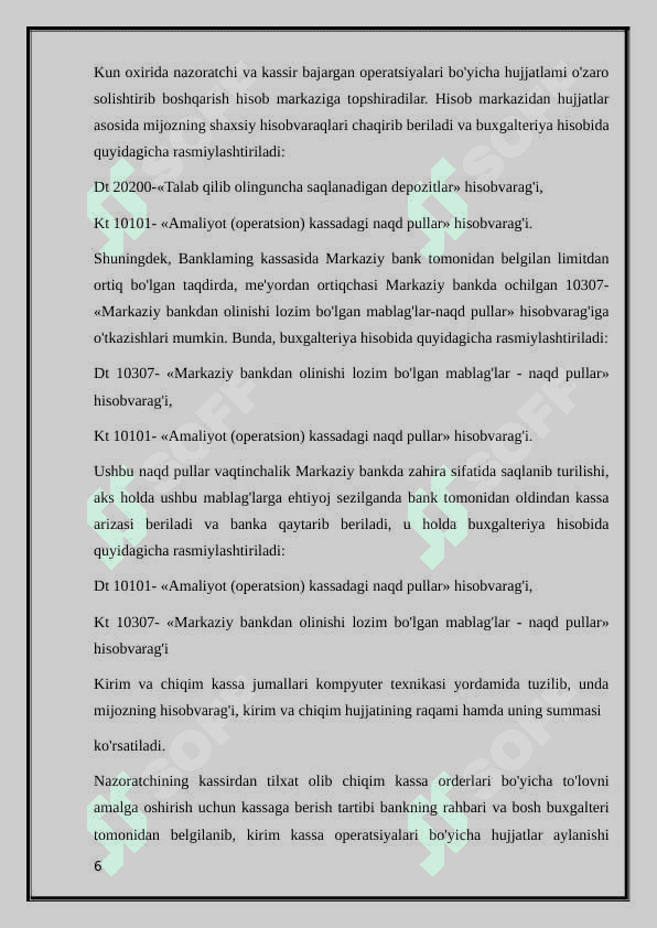 Banklarda inkasso topshiriqnomalari boyicha hisob-kitoblar hisobi 6