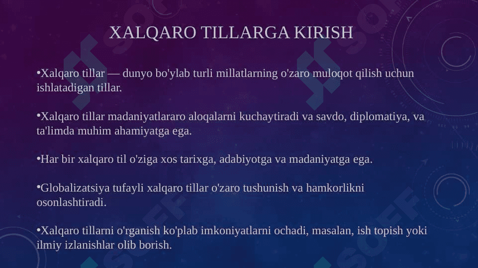 Xalqaro tillar 2