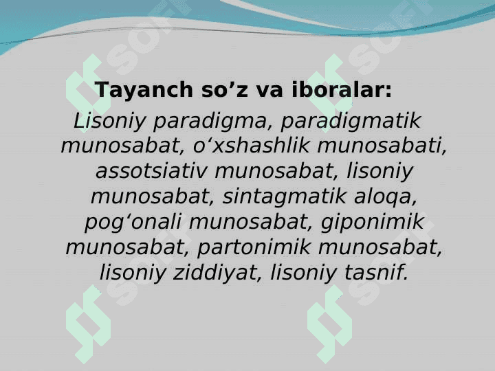 Lisoniy paradigma va lisoniy tasnif 2