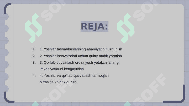 Yoshlar tashabbuslarini qoʻllab quvvatlash va ularga koʻmaklashish 2