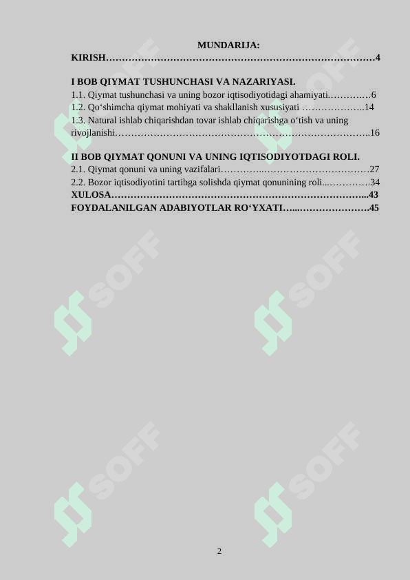 QIYMAT QONUNI VA UNING VAZIFALARI 2