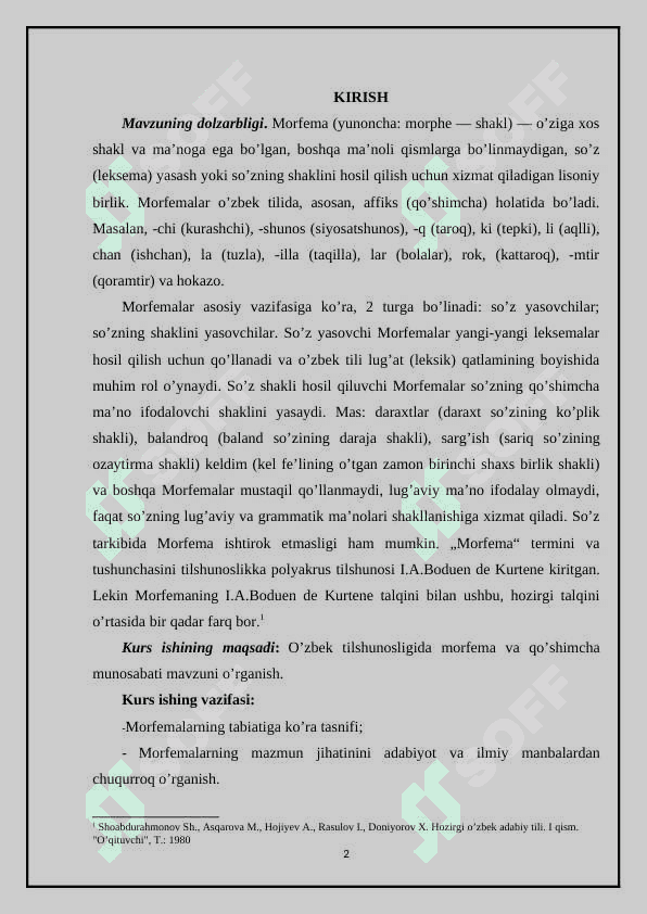 O’zbek tilshunosligida morfema va qo’shimcha munosabati 2