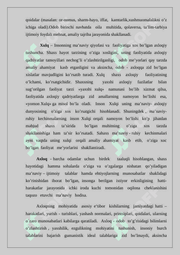Xulq-atvor normalarini rag’batlantirish va motivatsiyalash metodlaridan foydalanishning o’ziga xosliklari 8