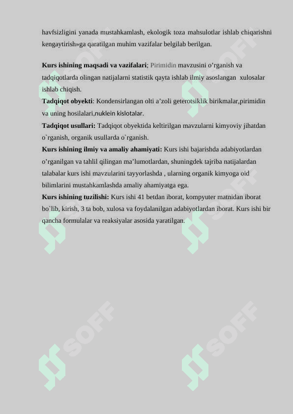 Primidin kurs ishi 3
