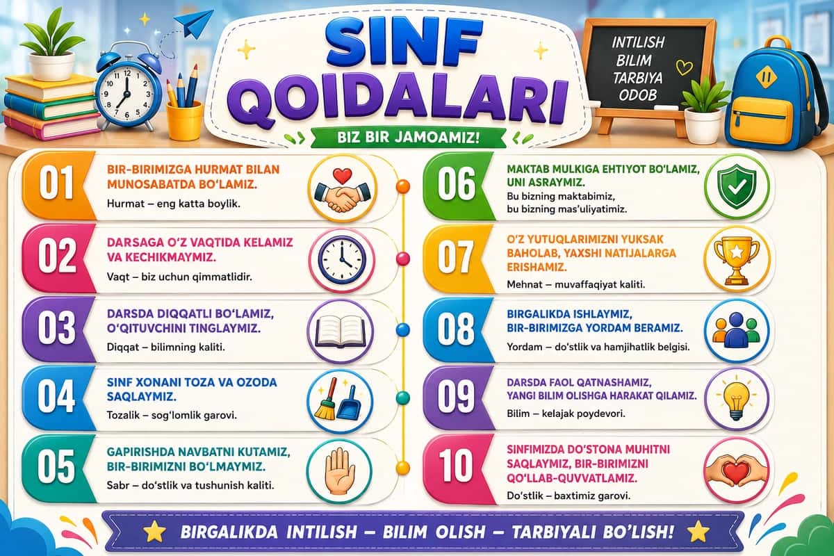 sinf qoiydalari 1
