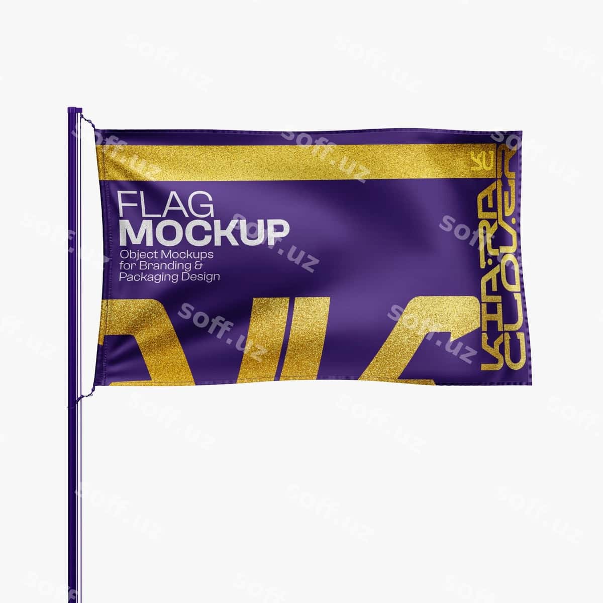 Bayroq mockup psd tahrir qiluvchi | Flag mockup psd editable 1