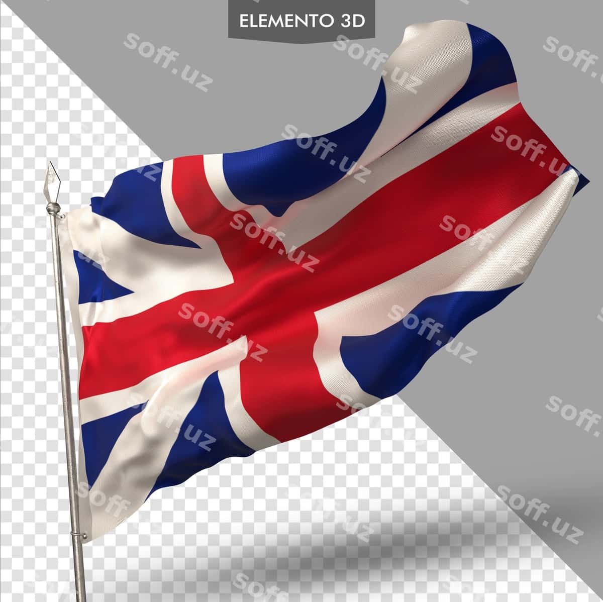 Birlashgan Qirollik bayrog'i premium 3d render | Flag united kingdom premium 3d render 1