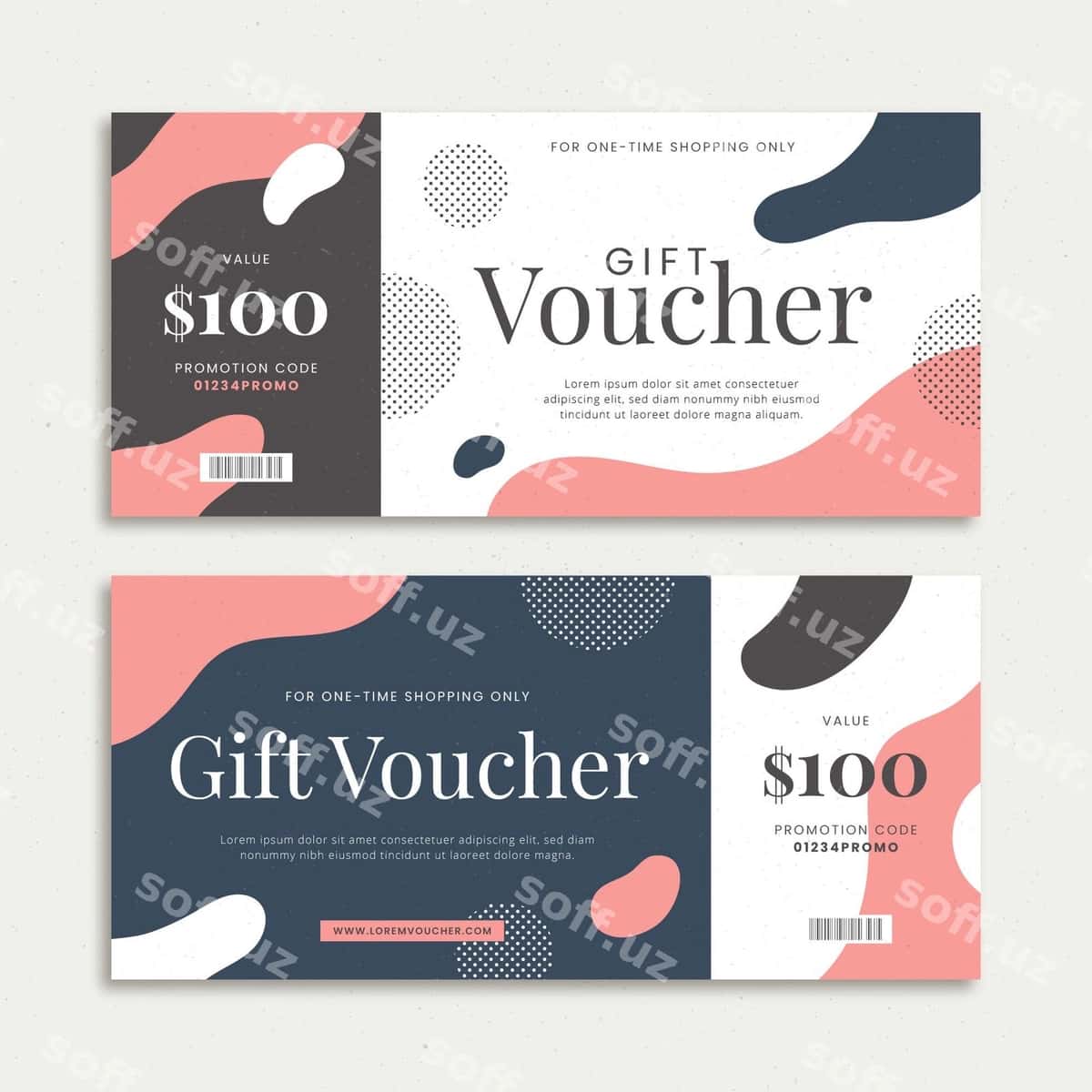Tekis dizayn sovg'a kuponlari bannerlari | Flat design gift voucher banners 1
