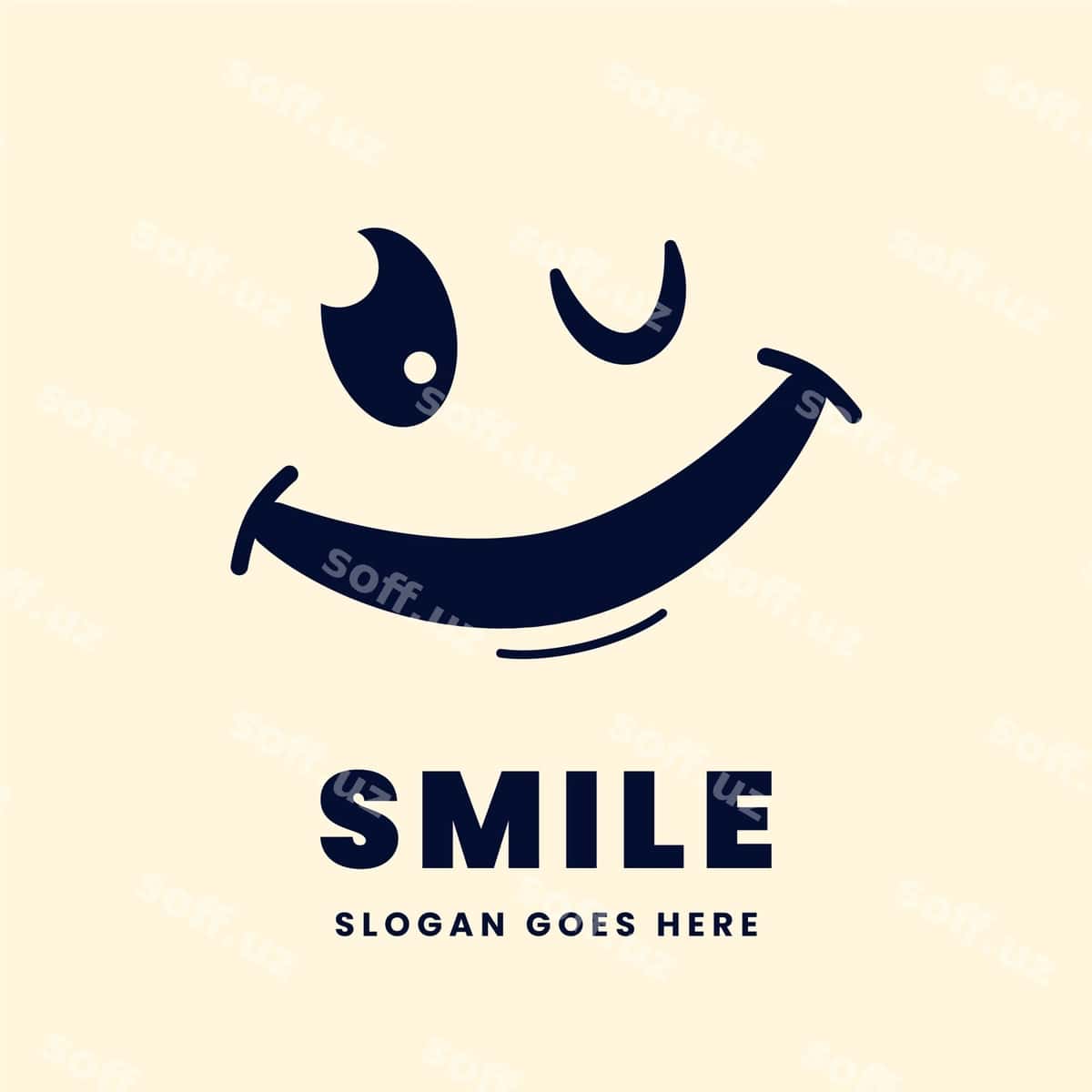 Flatsign smile logotipi | Flat design smile logo 1