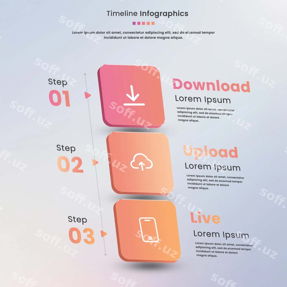 Flats timeline infografika shabloni | Flat timeline infographic template 1