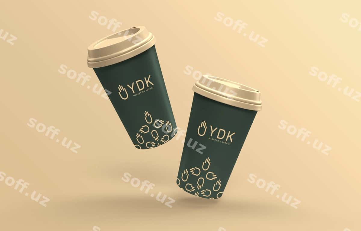 Suzuvchi qogʻoz qahve stakani namunasi | Floating paper coffee cup mockup 1