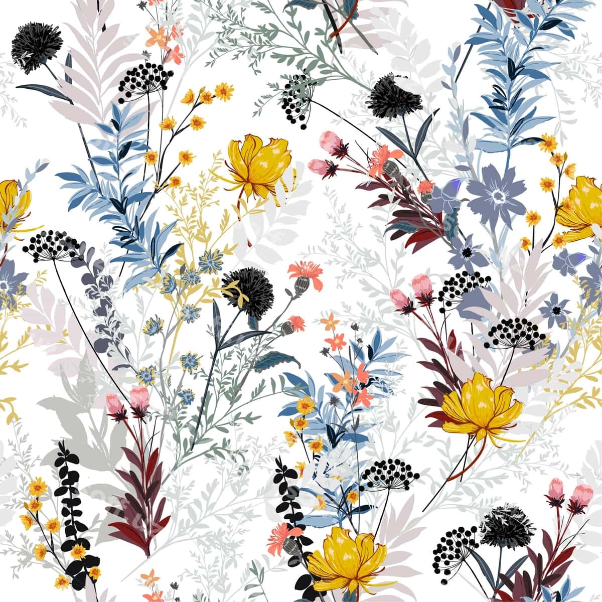 Gulli mavsumiy seamsiz naqsh | Floral seasonal seamless pattern 1