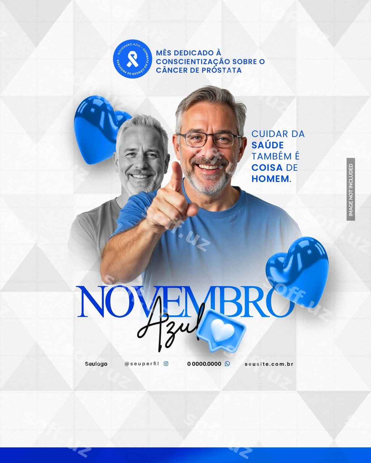 Flyer noyabr ko'k psd | Flyer novembro azul psd 1