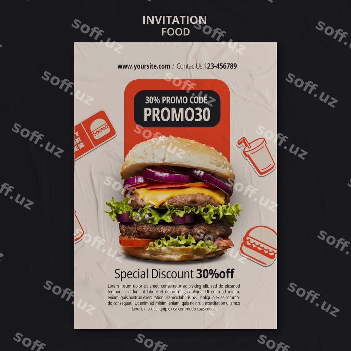 Ovqat shablon dizayni | Food template design 1