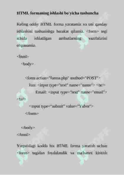 Form teglari bilan ishlash (register) 4