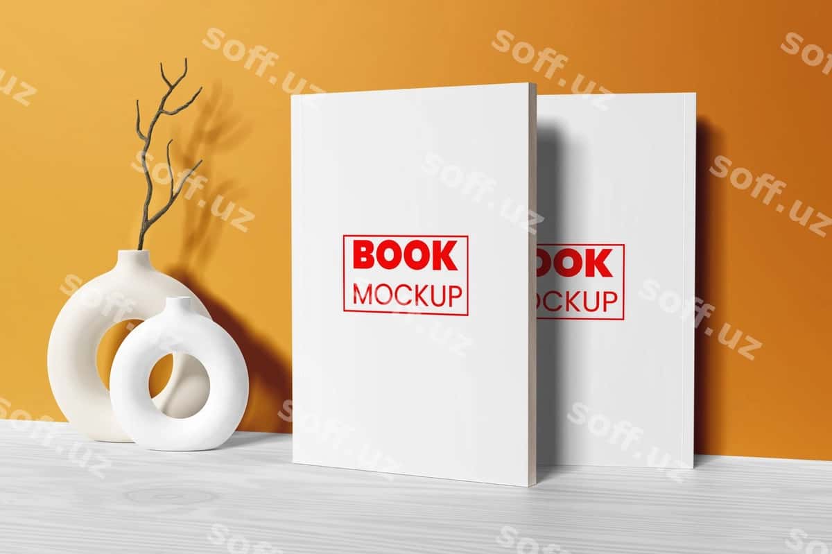 Bepul kitob shabloni mockup | Free book mockup template 1