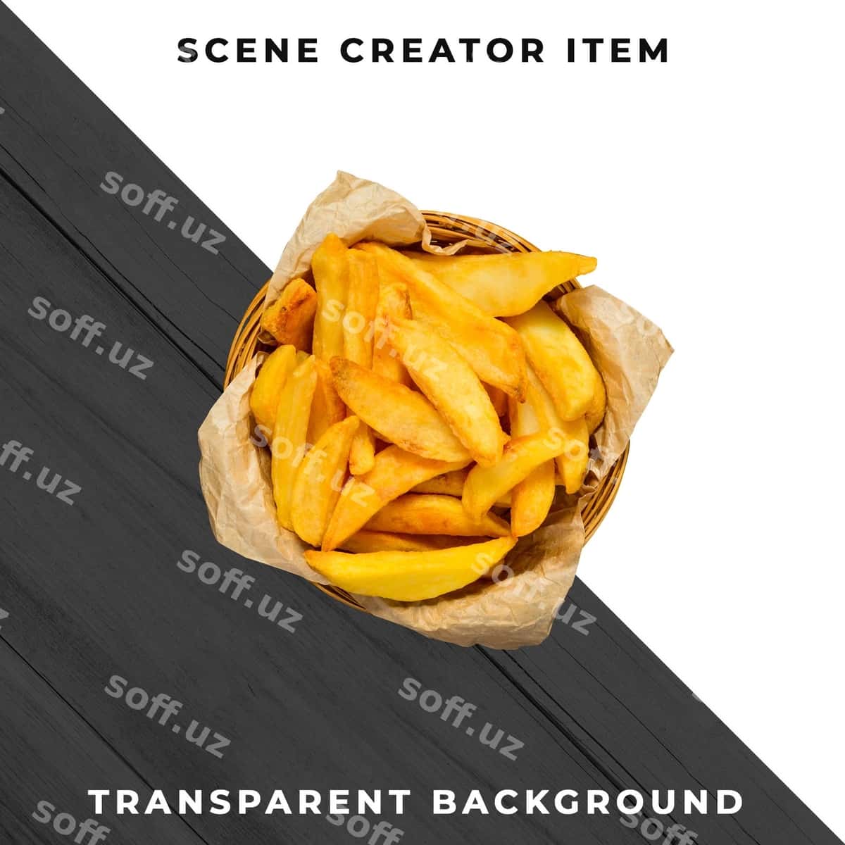 Fri obyekt shaffof PSD | Fries object transparent psd 1