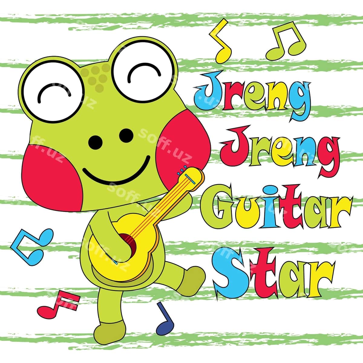 Bozor ajoyib gitar fon rasmi | Frog playing guitar background 1