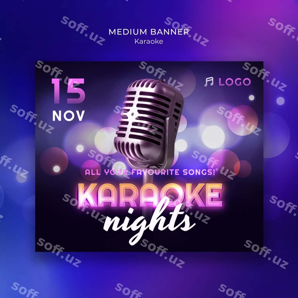 Qiziqarli karaoke ziyofat shabloni | Fun karaoke party template 1