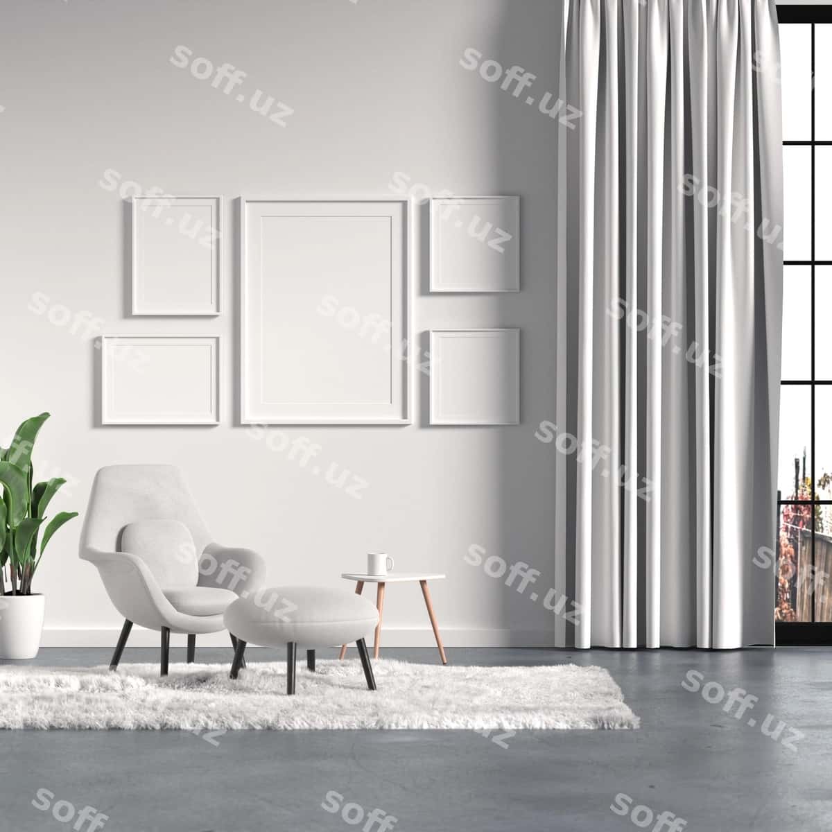 Mebel ramkali namuna | Furniture with frame mockup 1