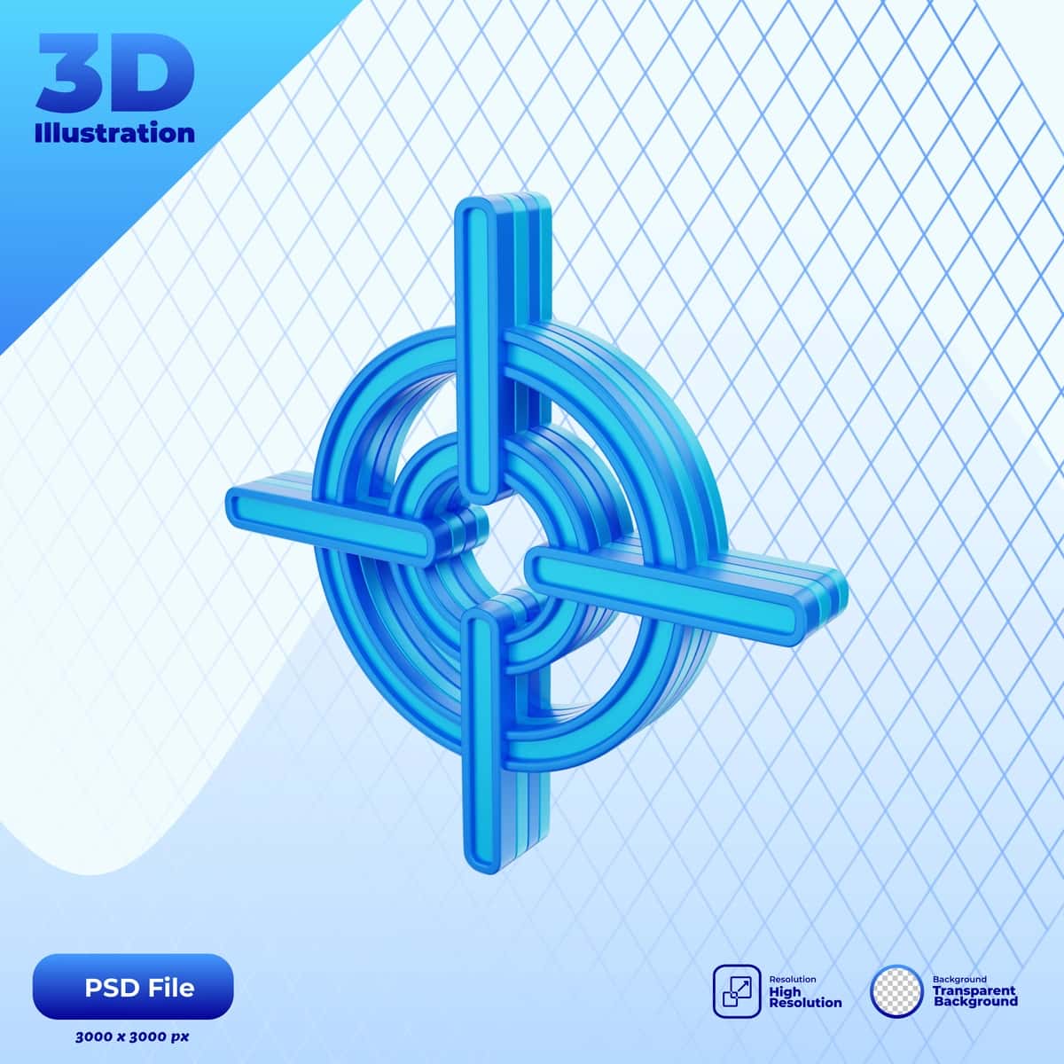3D nishon belgisi tasviri | 3d target icon illustration 1