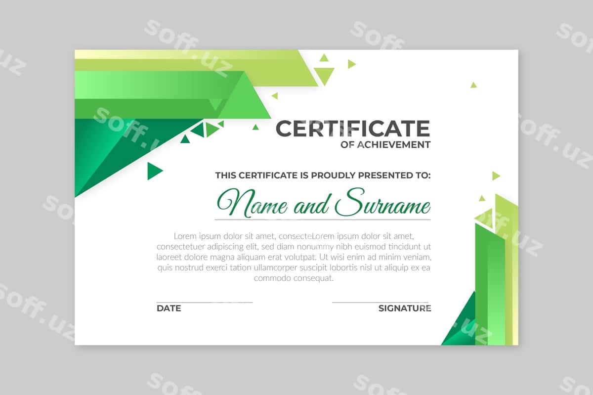 Geometrik tushuncha sertifikati | Geometrical concept certificate 1