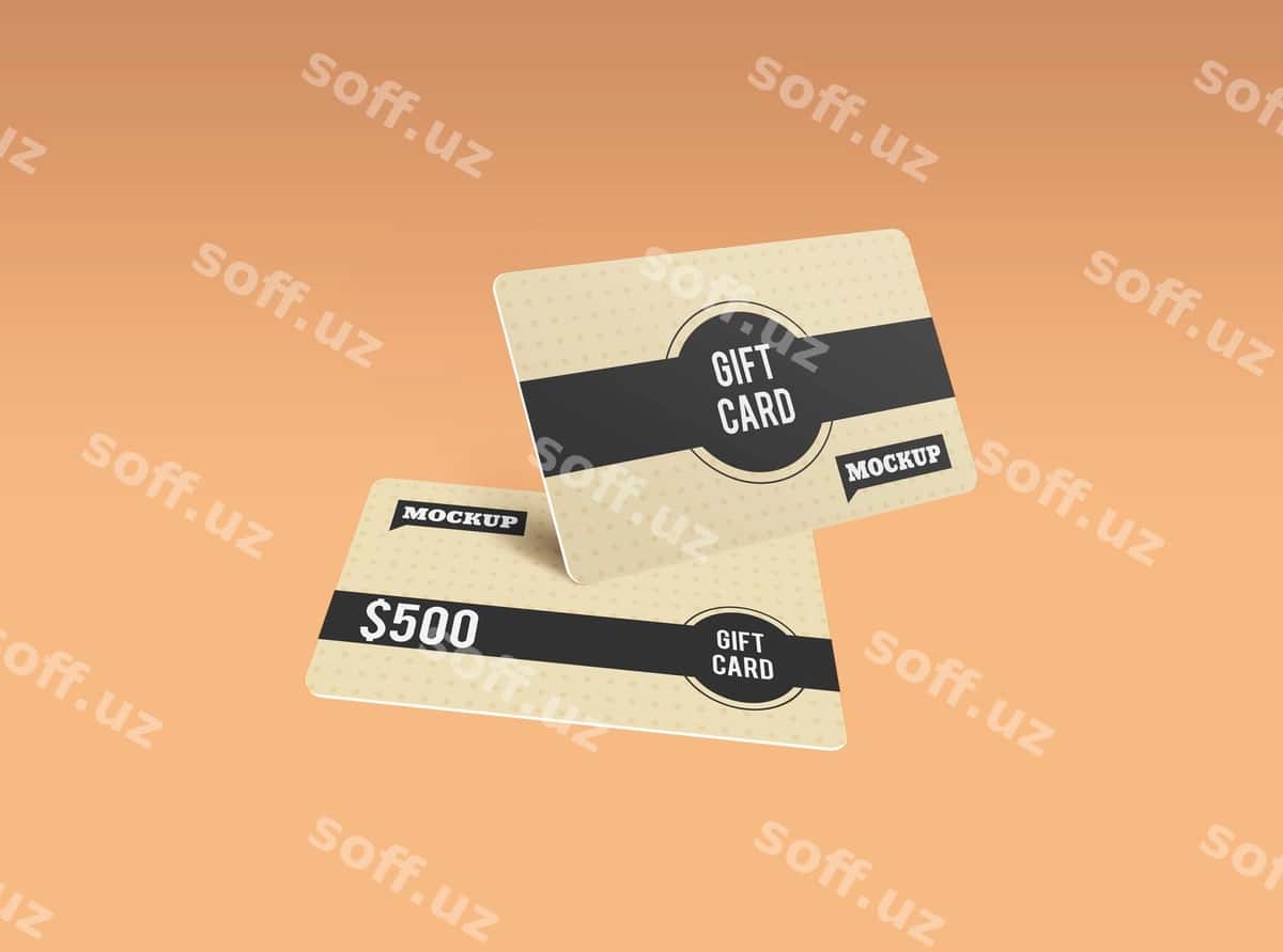 Sovg'a kartasi maket dizayni izolyatsiya qilingan | Gift card mockup design isolated 1