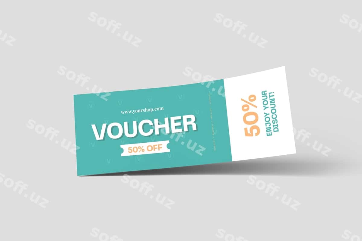 Sovg'a voucheri mockup | Gift voucher mockup 1